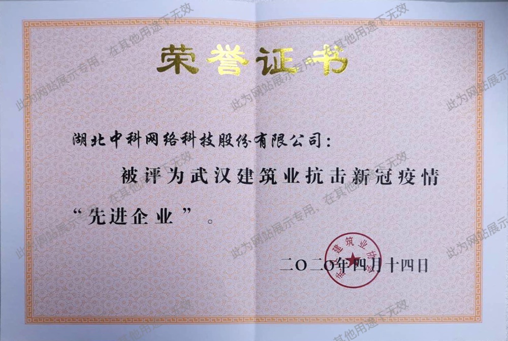 武漢建築業抗擊新冠疫清“先進企業”